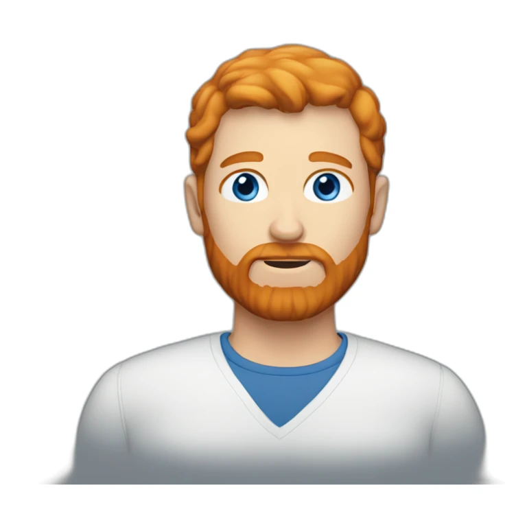 man with ginger hair beard and blue eyes sticker