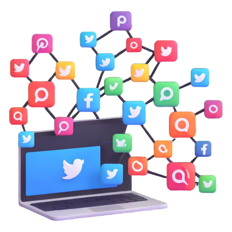 connecting social media accounts, SNS platform integration sticker