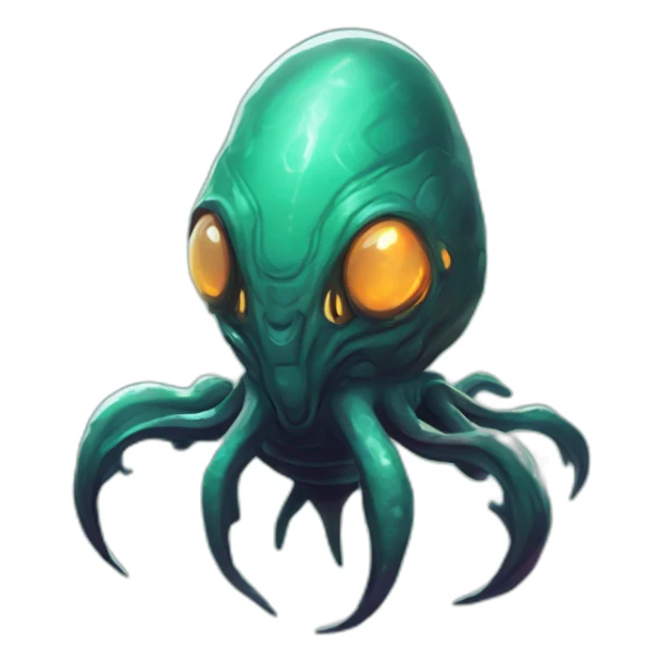 alien sea creature scifi roguelike rpg style inspired by slay the spire digital art sticker