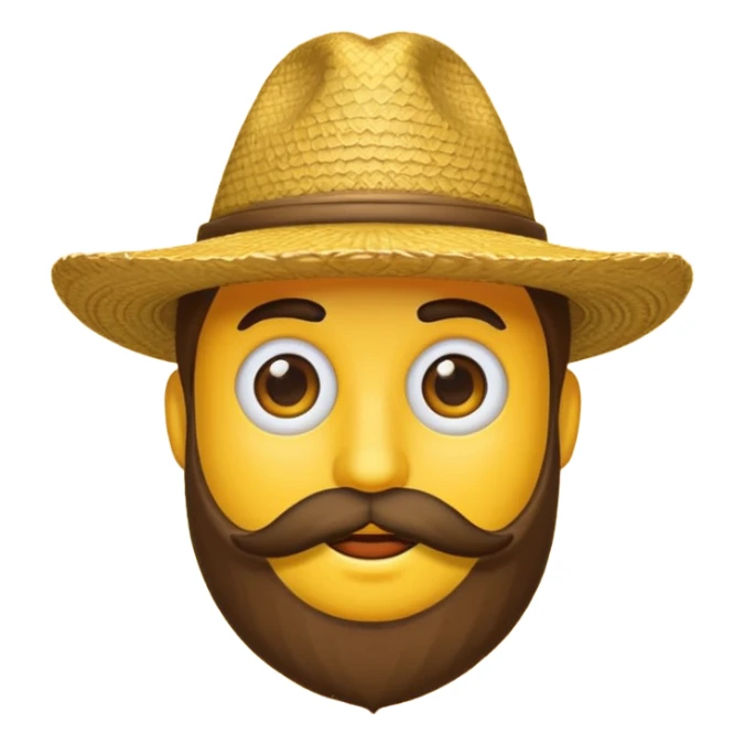 Un emojis amarillo con sombrero y barba sticker