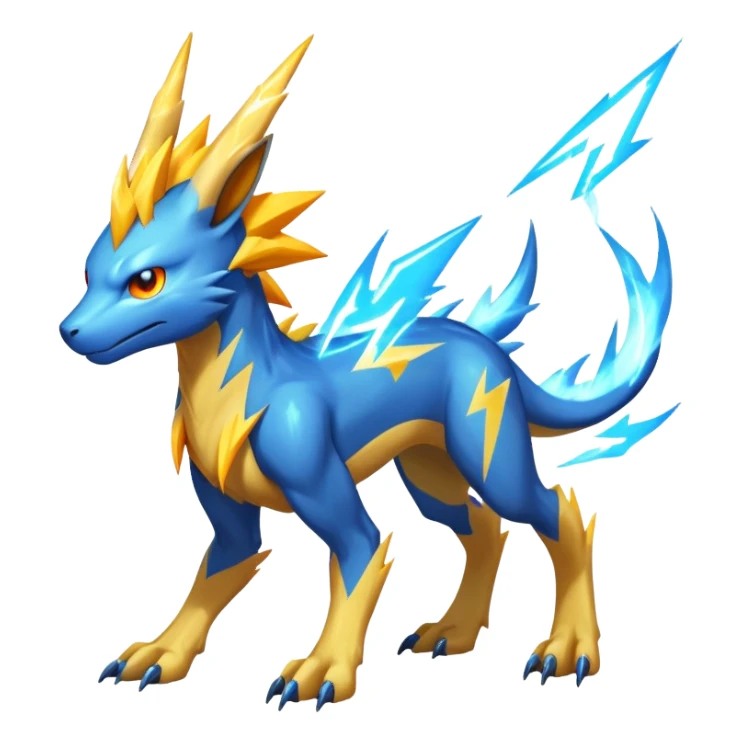 Manectric-Lucio-Draco-Fakémon-hybrid-creature (full body), 4 legs sticker