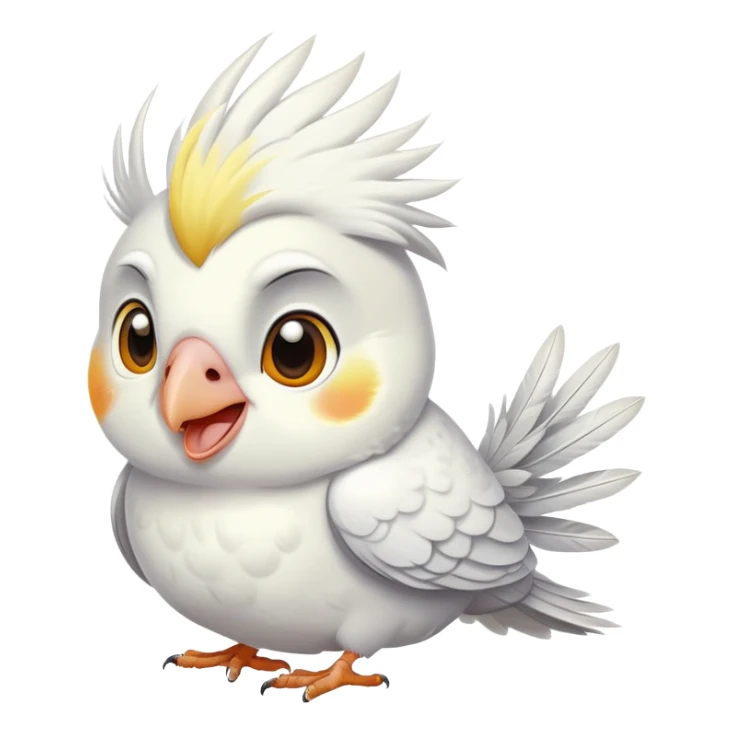white cockatiel bird with happy expression sticker