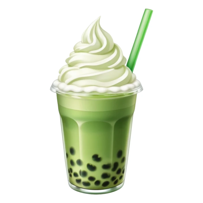 green bubble tea with whipped cream on top sticker