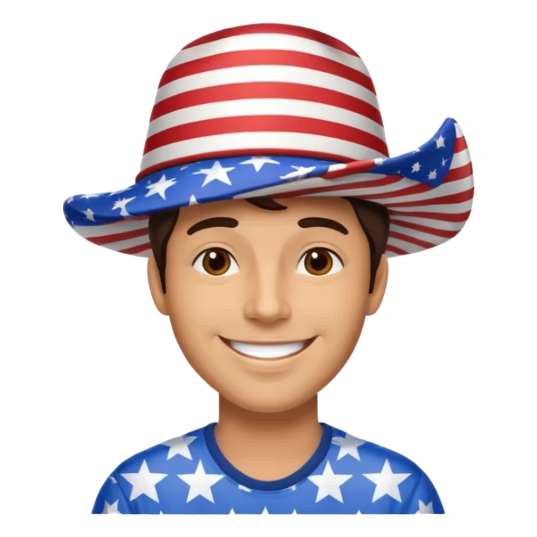 4th of july celebrate brunette man sticker