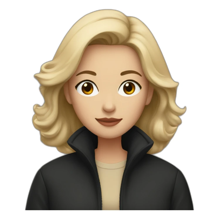 My girlfriend in a black coat and beige sweatshirt sticker