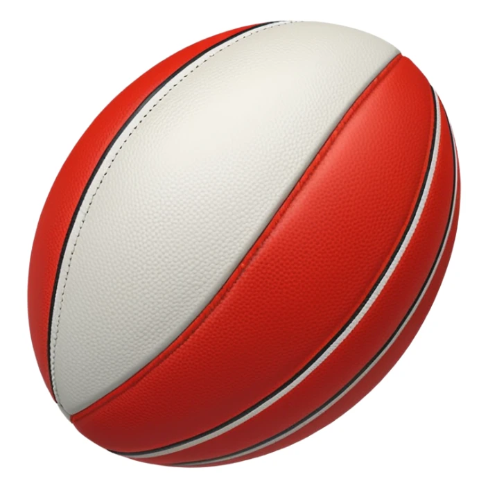 australian rules football ball with equal sized horizontal red, white, black stripes sticker