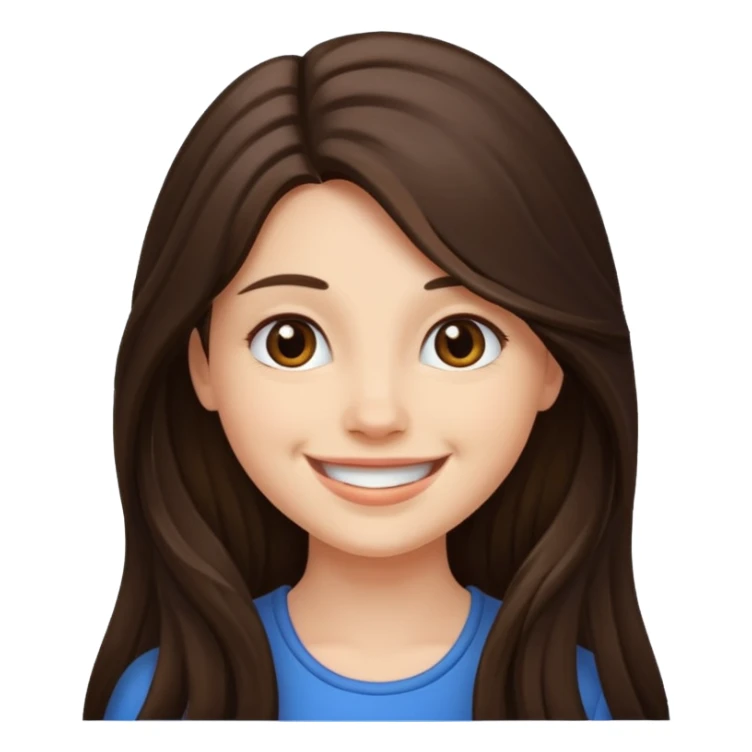 long haired brunette girl emoji sticker