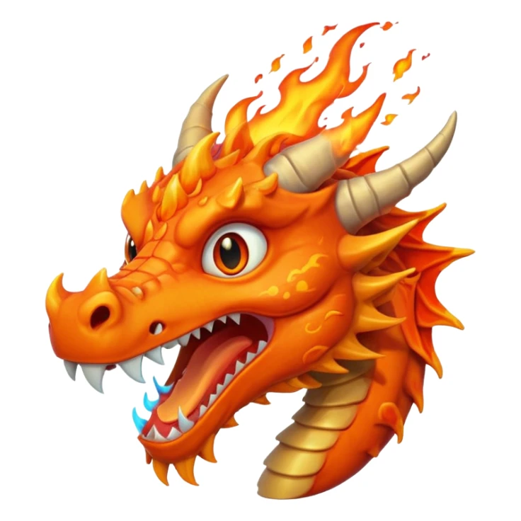 A dragon head with flames coming out of its mouth sticker