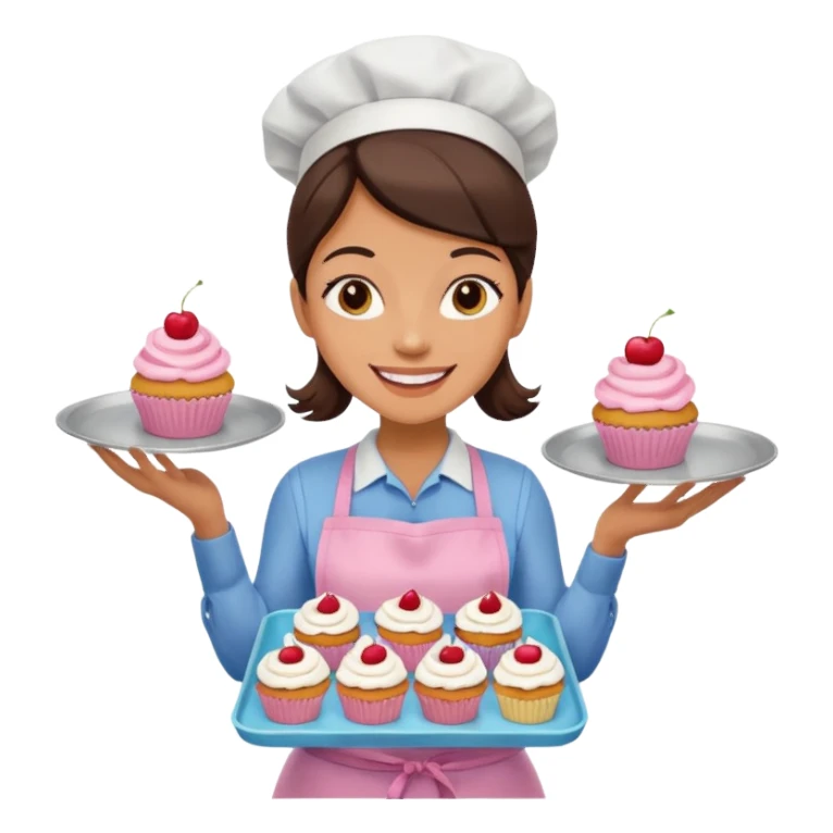 
Woman holding tray of cupcakes

 sticker