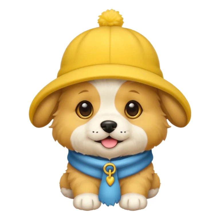 puppy yellow dog with hat yellow sticker