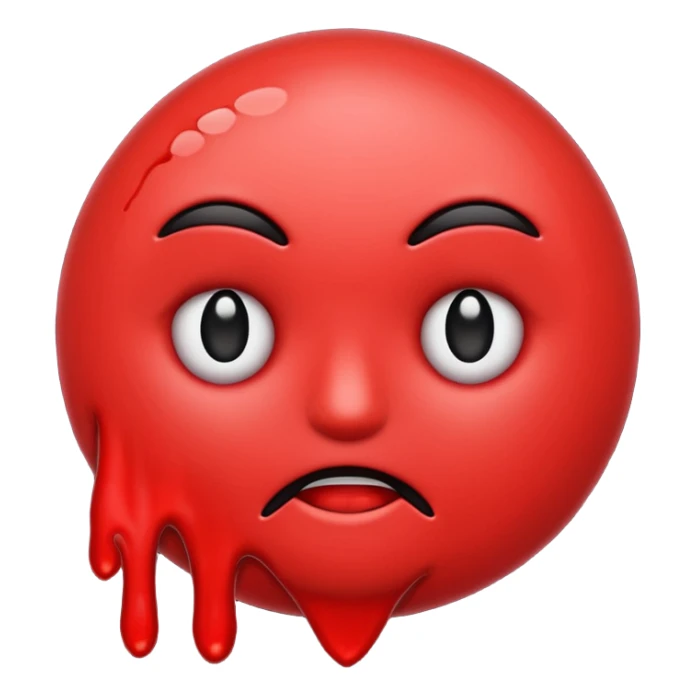 blood emoji with NO FACE ; that is a mix or red & black sticker
