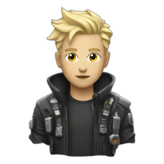 Blond cyberpunk man sticker