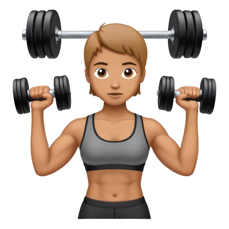 holding dumbbells by hip-side and shrugging shoulders up sticker