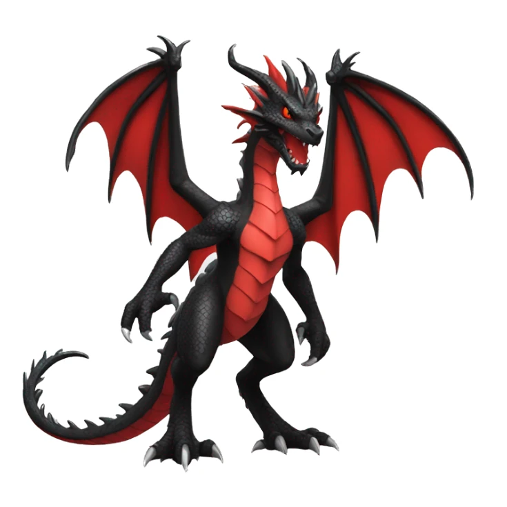 cool edgy black and red dragon Pokémon full body sticker