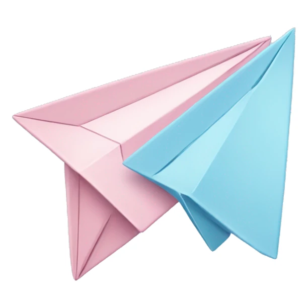 Pastel pink and pastel blue paper airplane  sticker
