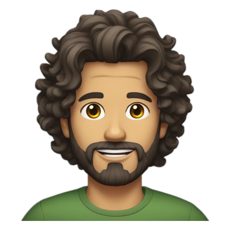 Brazilian Voice Actor Jefferson Melo, bearded, wavy hair sticker