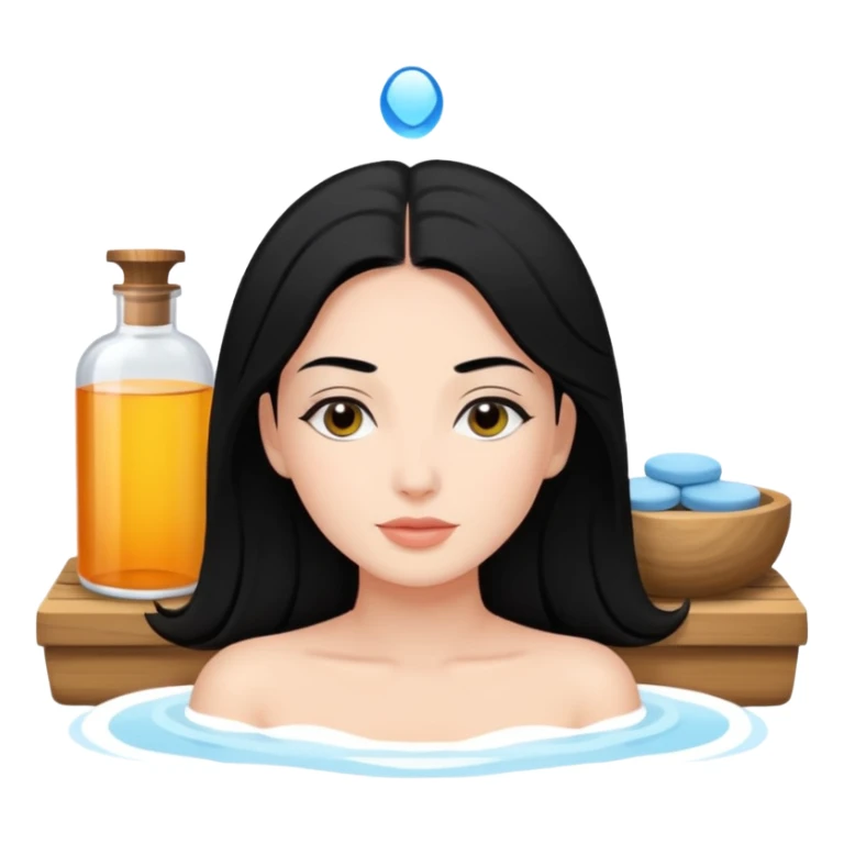 woman relaxing at spa black hair sticker