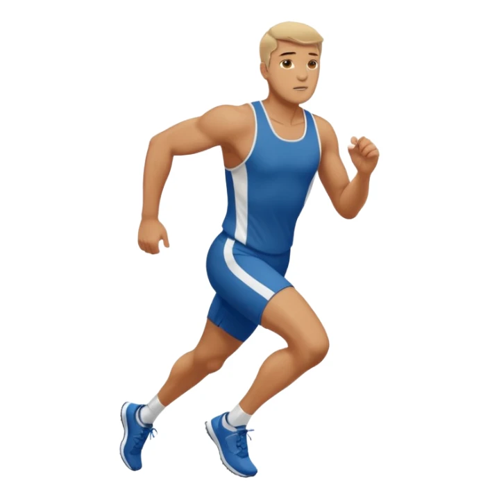 tall, stocky man running in a track meet sticker