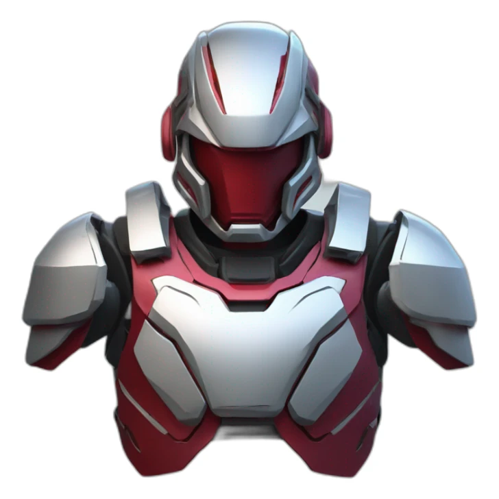 futuristic Autonomous Combat armored colored crimson breastplate sticker