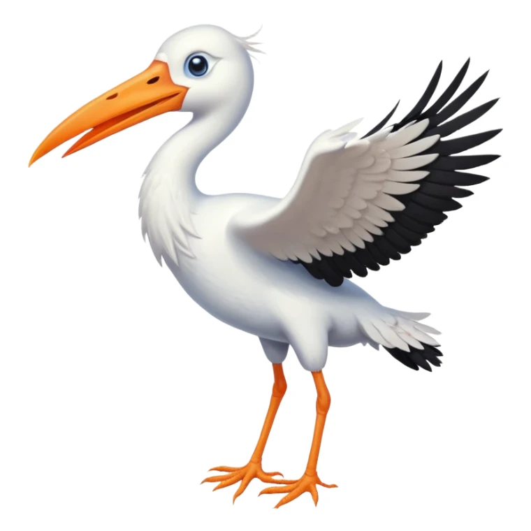 Cigueña con bebé sticker