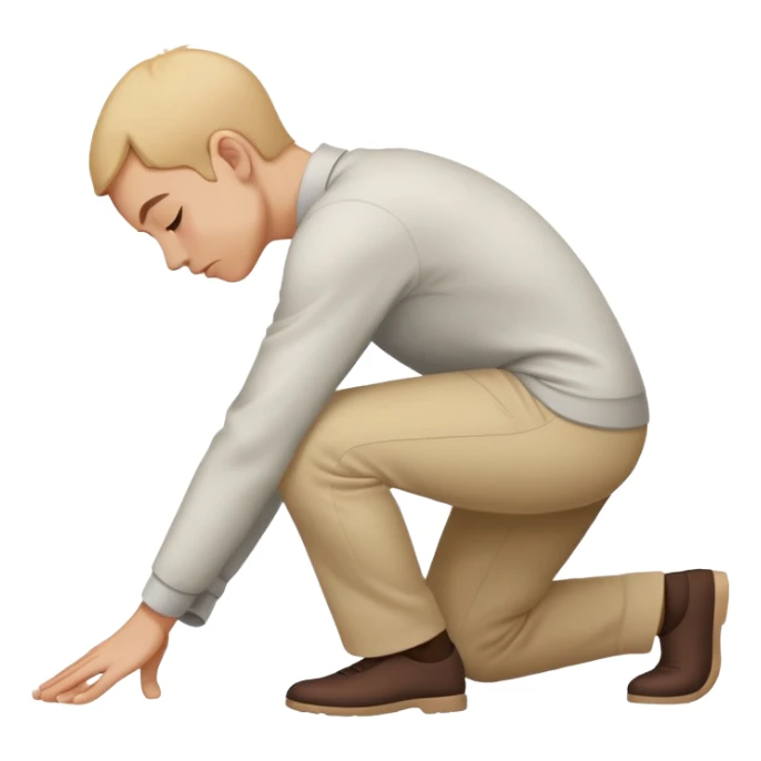 person bowing deeply, light skin tone, matching the 🙇🏻‍♀️ Apple emoji exactly sticker