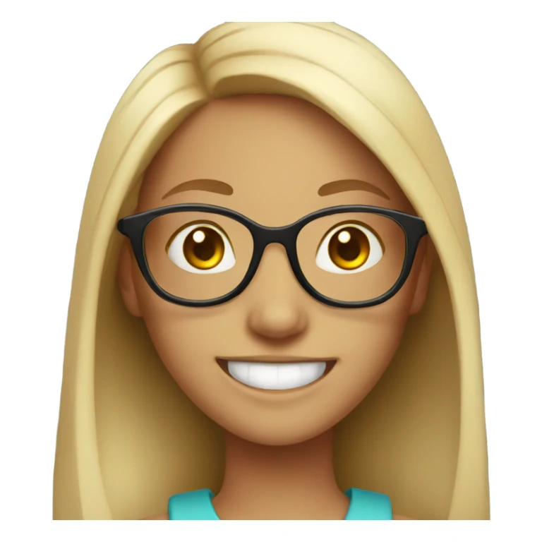 Girl with glasses smile sticker