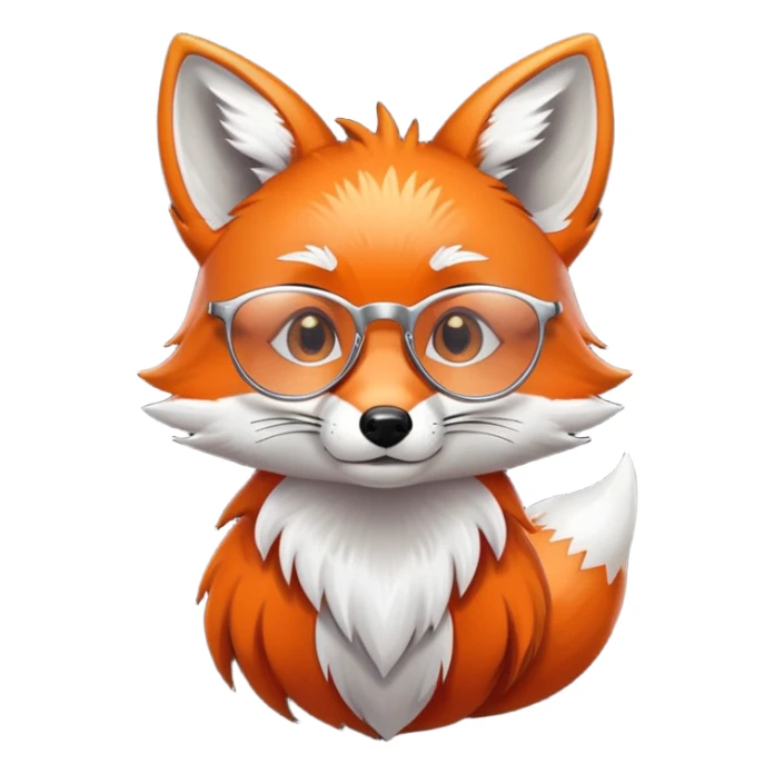A sad fox with shimmering fur, a glowing tail, a silver star on its forehead, and round glasses, with a single tear rolling down its cheek. 🦊😢 sticker