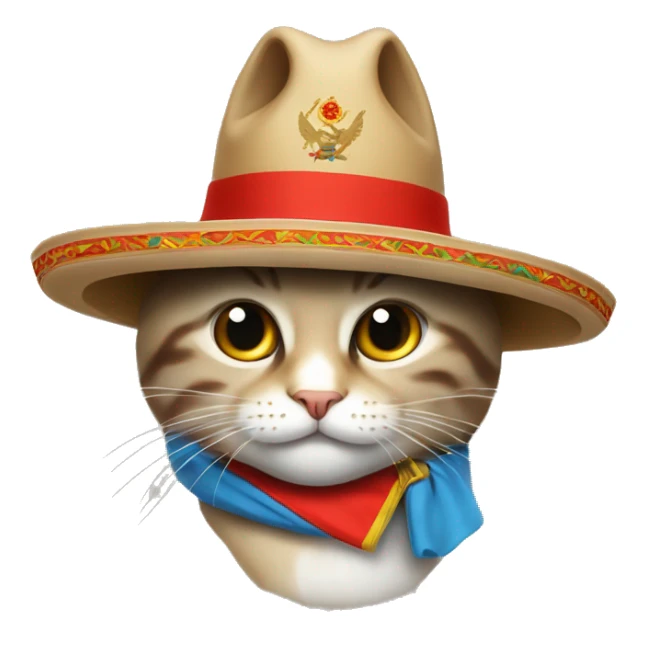 Un gato con un sombrero ruso y la banderade de la unión soviética  sticker