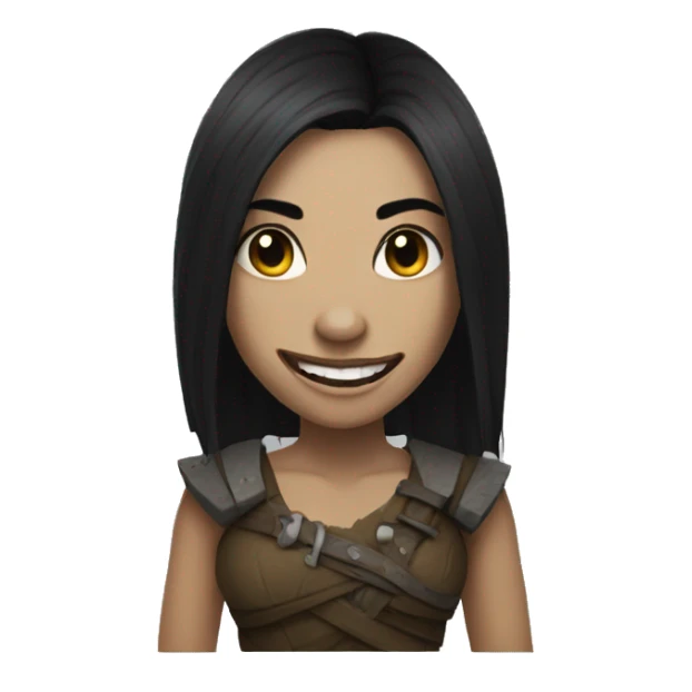 Half orc female with black hair and large teeth and a scar on face sticker