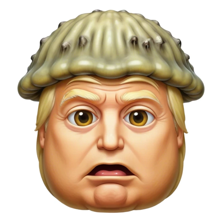 donald trumps face on the head of a giant maggot sticker