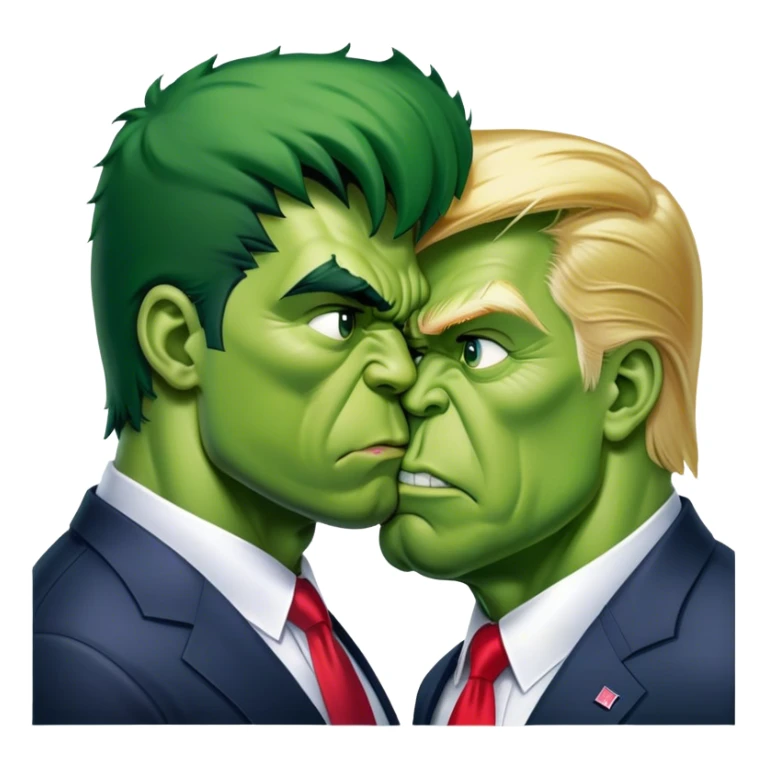 the hulk kissing donald trum sticker