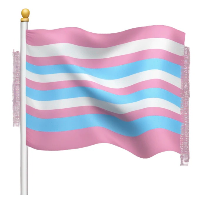 transgender pride flag with five horizontal stripes: light blue, pink, white, pink, and light blue sticker