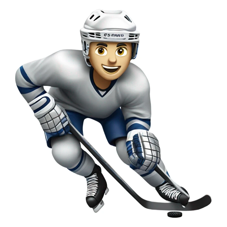 hockey player made of silver sticker