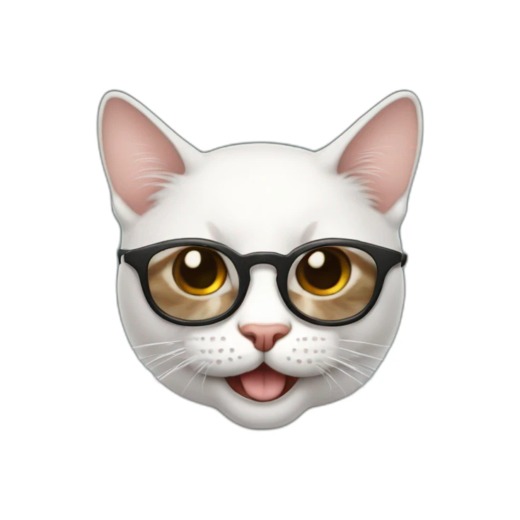 Gato con lentes y Dientes filosos  sticker