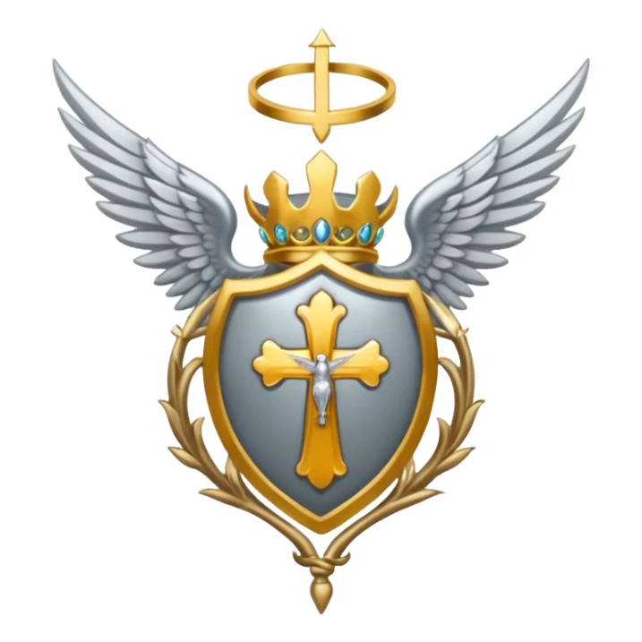 holy saint emblem with silver or white wings  sticker