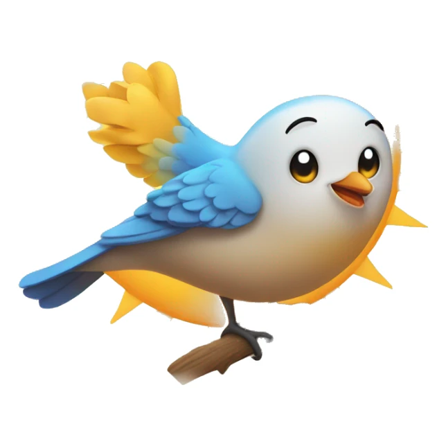 happy bird in front of the sun sticker