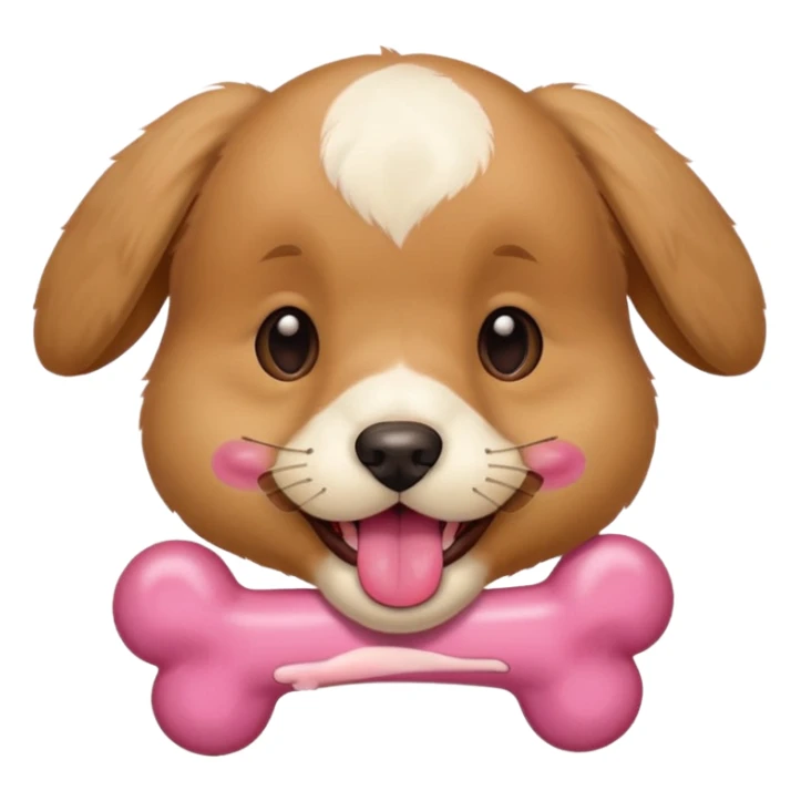 puppy face with bone in mouth sticker