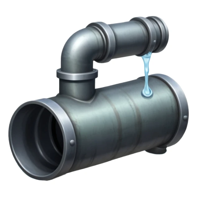 a steel shiny sewer pipe wastewater flows out sticker