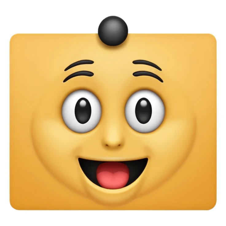 black emoji with shocked eyes holding a placard sticker