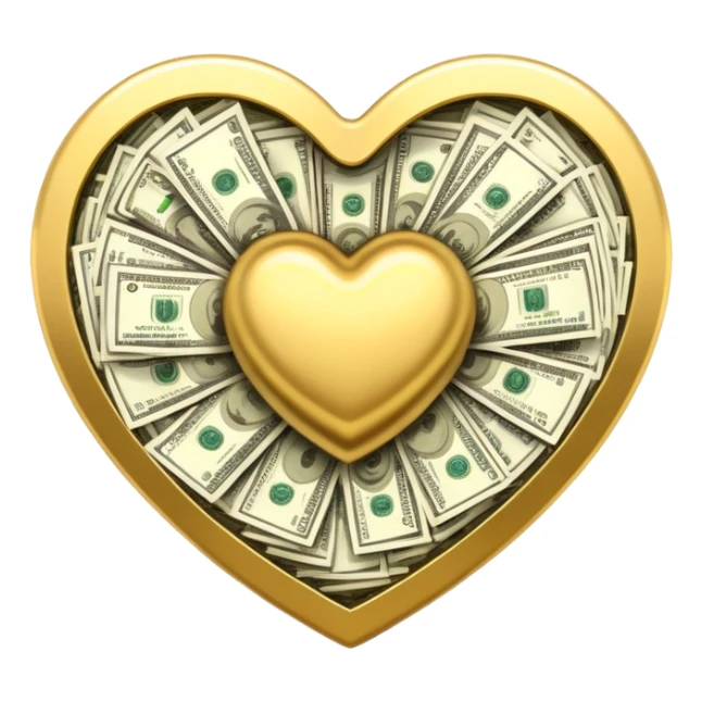 Heart made of money  sticker