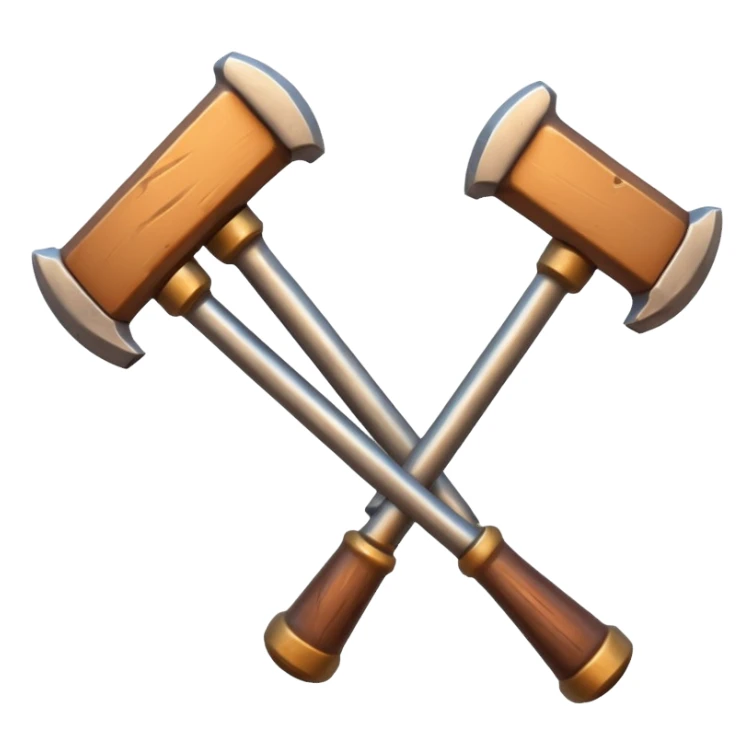 croisement de 2 marteaux (en mode duel, qui des deux va gagner) sticker