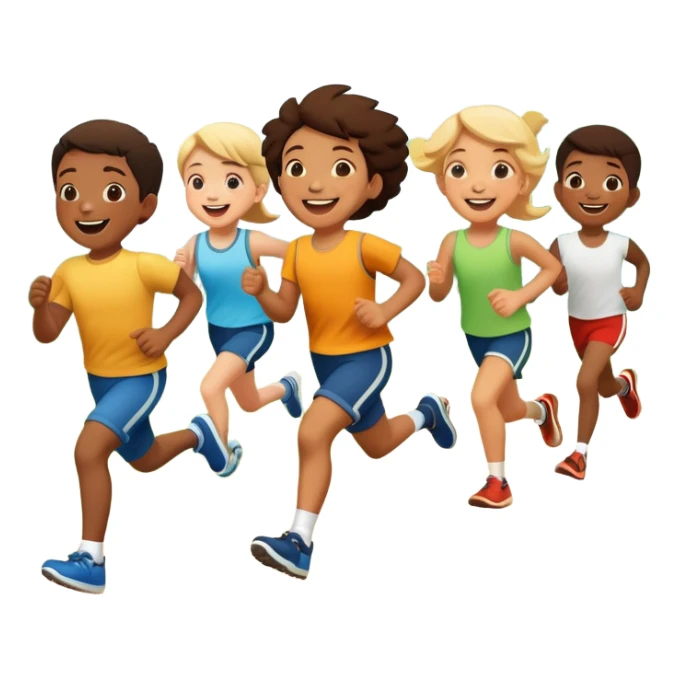 group of children running in a park, fun and lively sticker
