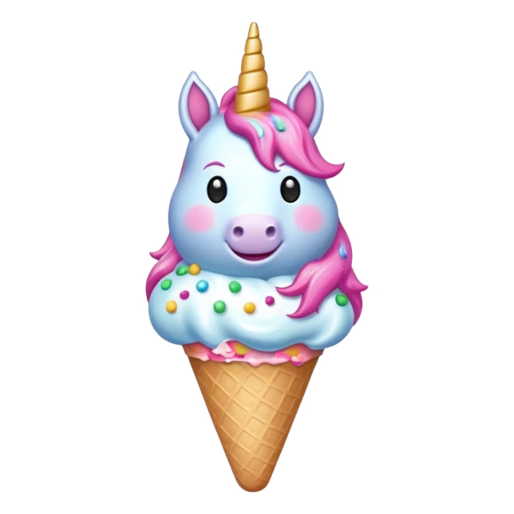 An ice cream with a pink unicorn holing a nuke  sticker
