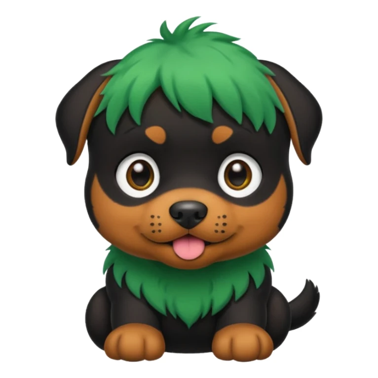 green haired baby rottweiler sticker