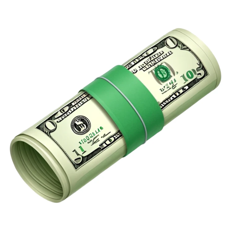 Money that is like a tube One dollar sticker