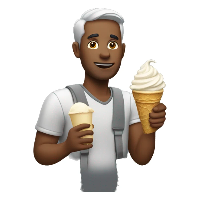 Man taking a pint of ice cream  sticker