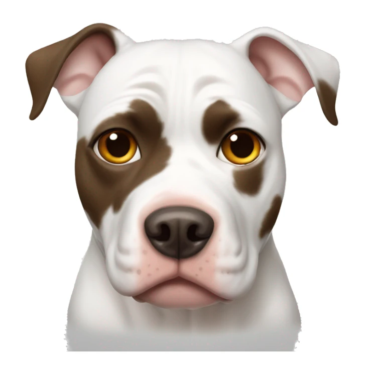 White pitbull with brown spot left eye sticker