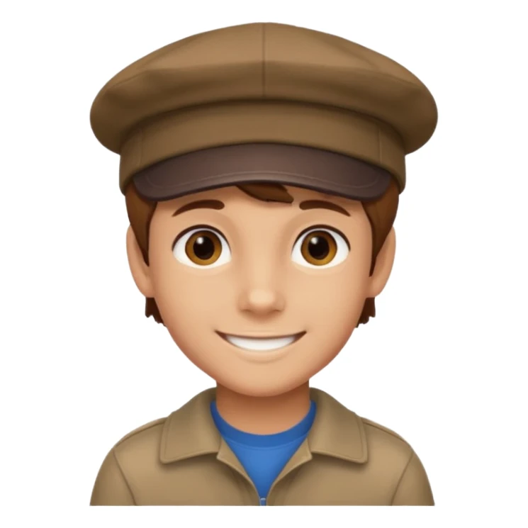 Un niño con gorra pelo castaño  sticker