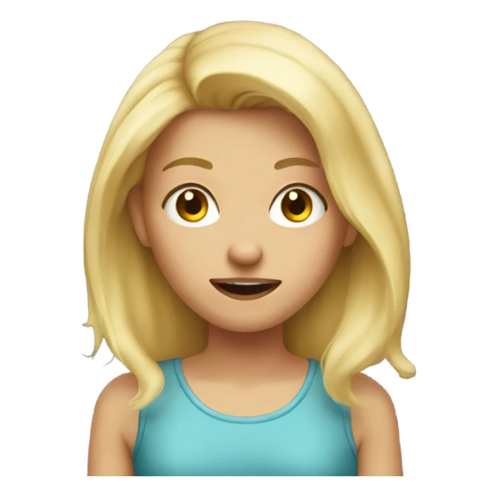 Mad little  blonde girl sticker