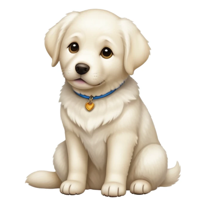 White Labrador adult dog sitting sticker